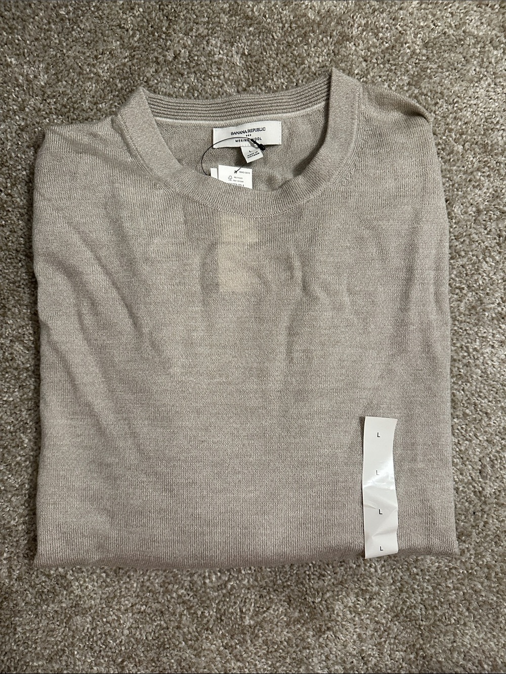 NWT Banana Republic Merino Wool Sweater Oatmeal Heather